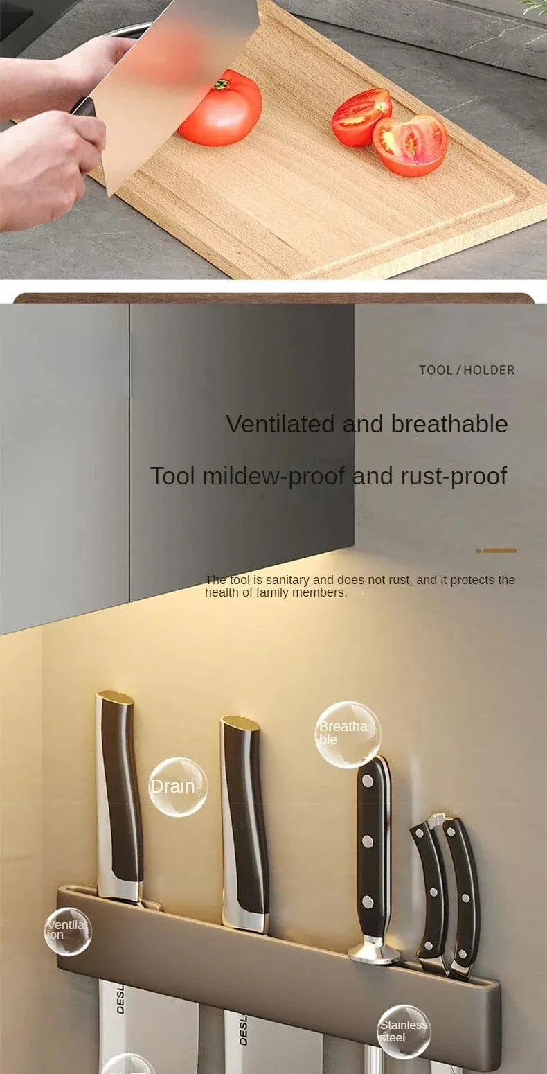 wall-mounted kitchen knife organizer