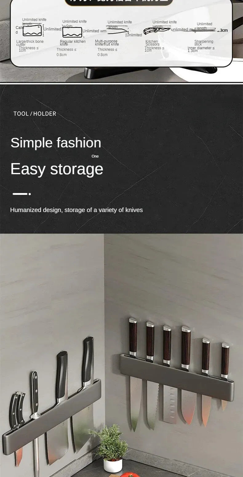 wall-mounted kitchen knife organizer